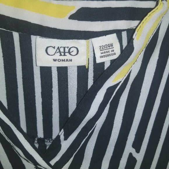 Cato 22/24 Black/White/Yellow Blouse - Picture 3 of 5